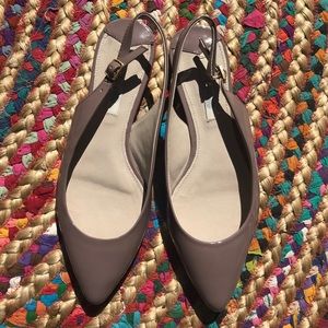 Boden Taupe Pointed Slingbacks Flats